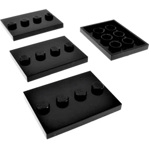 4x Lego Fliese modifiziert 3x4 schwarz Minifiguren Stand Platte 17836 ...