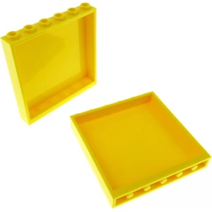 2x Lego Panele 1x6x5 gelb Mauer Wand Element Burg Castle 6288414 59349