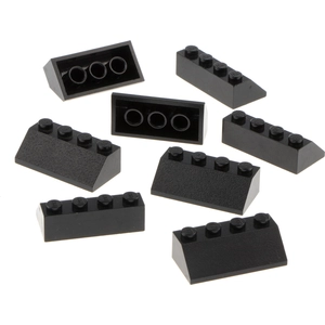 8x Lego Dachstein 45° 2x4 schwarz Dachziegel schräg Steine 303726 3037