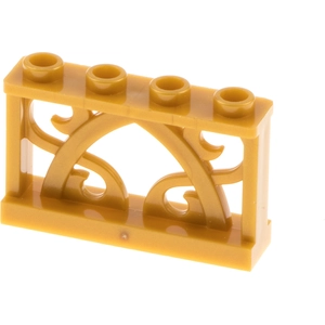 1x Lego Zaun 1x4x2 perl gold Ornament Gatter Gitter Noppen leer 19121