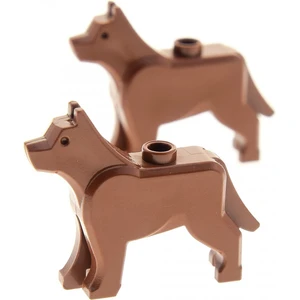 2x Lego Tier Hund City rot braun Schäferhund Harry Potter 10176 7744 4...