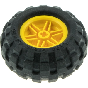 1x Lego Technic Rad 56x26 schwarz Felge 30.4x20 gelb Auto Reifen 55976...