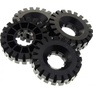 4x Lego Technic Rad 17x43 schwarz Reifen Blacktron Auto 9735 9786 4523...