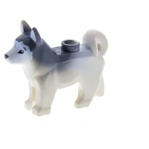 1x Lego Tier Hund City Husky weiß grau Augen schwarz Schlittenhund 166...