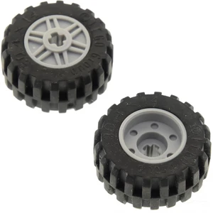 2x Lego Rad 30.4x14 schwarz Felge 18x14 neu-hell grau Achs Loch 92402 ...