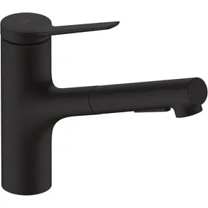 hansgrohe, Küchenarmatur, HG Einhebel-Spültischmischer Zesis M33 150, Ausziehbrause, 2 jet mattschwarz günstig