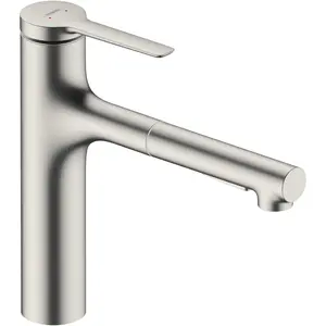 hansgrohe, Küchenarmatur, HG Einhebel-Spültischmischer Zesis M33 160 Ausziehbrause 2 jet Edelstahl-Optik günstig