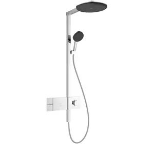 hansgrohe, Duschsystem, Regendusche mit Thermostat, Handbrause und Gleitstange, wassersparend günstig