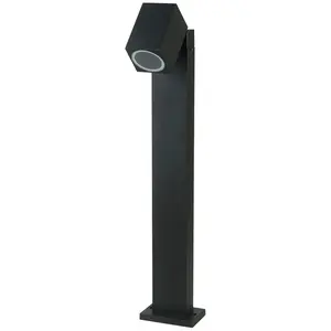 Stehleuchte, Alu anthrazit, Glas, Spot beweglich, H 80 cm