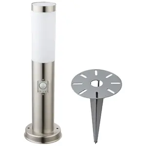 Stehlampe, Edelstahl, Bewegungsmelder, H 45 cm