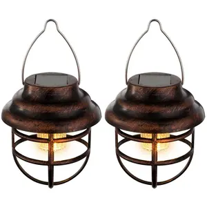 LED Solar Hängeleuchte, rostfarben, H 14 cm