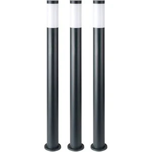 3er Set Stehleuchte, Edelstahl, anthrazit, H 110 cm