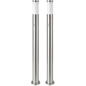 2x RGB LED Stehleuchte silber, Bewegungsmelder, H 110 cm