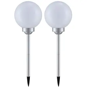 ETC-SHOP 2er Set LED Solar Kugel Stecklampen, Durchmesser 20 cm, SOLAR günstig