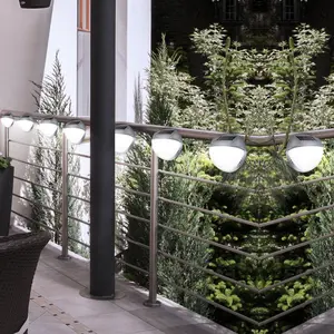 ETC-SHOP 8er Set LED Zaun Solarleuchten, Durchmesser 11 cm günstig