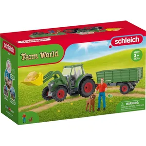 Schleich® Spielwelt FARM WORLD, Traktor mit Anhänger (42608)