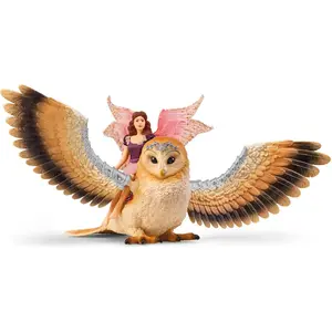 schleich Bayala Elfe auf Glitzer-Eule V2, Spielfigur