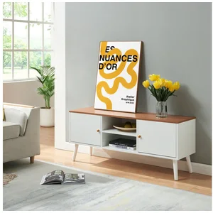 en.casa TV-Schrank »Reyljand« mit 2 Türen 120x35x50 cm Weiß / Teakoptik günstig