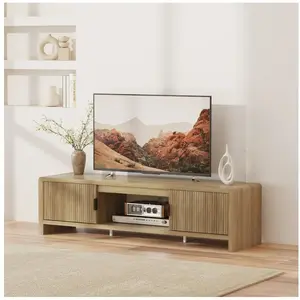 en.casa TV-Schrank »Lukkodso« mit 3 Fächern und 2 Türen 150x40x40 cm Eiche, mittelhell günstig