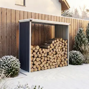 CASA.PRO Brennholzunterstand 'Kalmar' aus Stahl 158x80x152cm Anthrazit günstig
