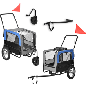 pro.tec Fahrradwagen für Hunde ABBT-3154, 2in1, 143 x 67 x 96 cm günstig