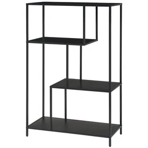 en.casa Bücherregal, »Reisjärvi« mit 4 offenen Fächern Stahl 115x75x35 cm Schwarz günstig