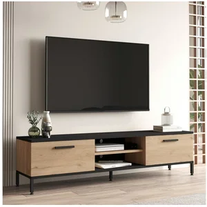 en.casa TV-Schrank »Lempäälä« mit 2 Schranktüren Eiche/Schwarz günstig