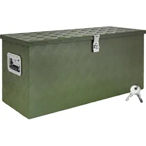 Trucky Deichselbox Grün Werkzeugkasten Truckbox Alu Box Anhänger Kiste mit De... günstig