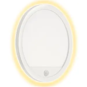 LED Außenwandleuchte Bewegungsmelder 15W weiß Kunststoff Ø 28 cm Telef...