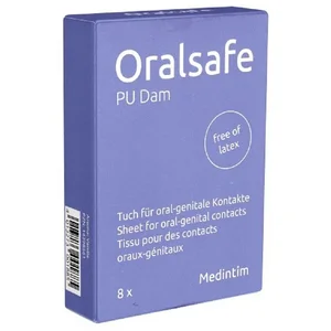 Medintim Kondome Oral Safe PU Vanilla (latexfreie Lecktücher) Packung mit, 8 St., geeignet für Allergiker, ohne Latex, mit Vanille-Duft günstig
