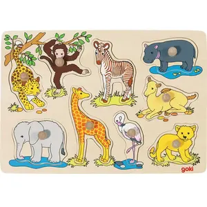 Goki Puzzle Mit Afrikanischen Tierbabys 57829a 5 Stücke