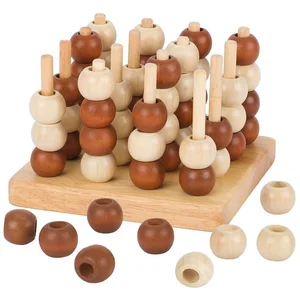 goki Spiel 3D Tic Tac Toe Holz-Strategiespiel 13 cm, ab 6 Jahren, 3D T...