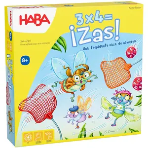HABA 2012173003-3 x 4 = Zas! Rechenbrettspiel für Kinder ab 8 Jahren