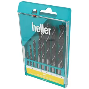 Heller, Bohrereinsatz, Holz-Spiralbohrer-Set 8teilig (10 mm, 3 mm, 4 mm, 5 mm, 6 mm, 7 mm, 8 mm, 9 mm) günstig