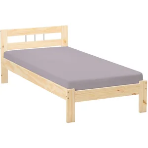 Inter Link Massivholzbett Jana, Einzelbett in Natur, Gästebett, Jugendbett, Kiefer Massiv, ohne Lattenrost, 90 x 200 cm günstig