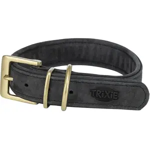 Halsband für Hunde aus echtem Leder Trixie Schwarz M günstig