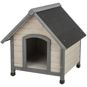 Trixie natura dog kennel saddle roof, S M: 71 × 77 × 76 cm, grey (Hundehütte, Hundezwinger), Hundehütte günstig