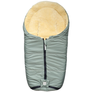 Kaiser Baby, Kinderwagen Fusssack, Kaiser Babyschalen Fusssack aus Lammfell Naadja, salbei green/grey
