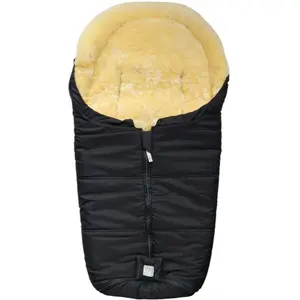 Kaiser Baby, Kinderwagen Fusssack, Kaiser Babyschalen Fusssack aus Lammfell Naadja, black