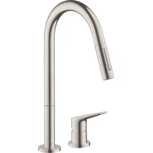 Hansgrohe Axor Citterio M 2-Loch Spültischmischer steel mit Ausziehbra... günstig