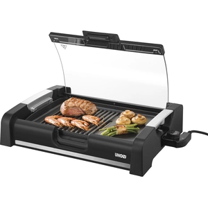 Unold 58535 Barbecue Grill Edel - Tischgrill, Schwarz, Glasdeckel, gro...