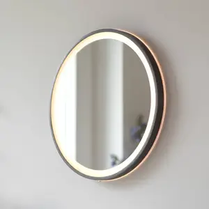 LED-Wandspiegel VIDRO, grau, Ø 46 cm, Powerbank, Schalter günstig