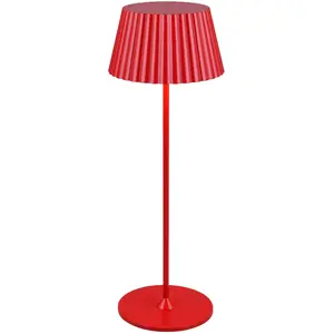 Trio, Tischlampe, Reality Leuchten LED Aussen Akku Tischleuchte Suarez R57706110, Metall Rot, inkl. 1.5 Watt LED