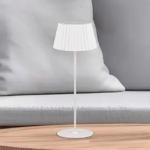 LED-Akku-Tischlampe Suarez, weiß, Höhe 39 cm, Metall
