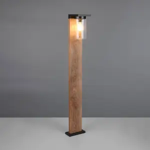 Wegeleuchte ARDILA, Holzoptik, Höhe 100 cm, Metall/Glas IP44
