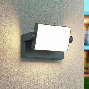 LED-Außenwandleuchte KANSAS, anthrazit, Breite 20 cm, IP54