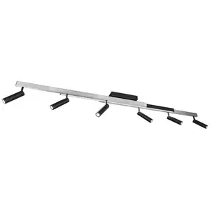 LED-Deckenspot Zeno, 6 Spots, alu gebürstet/schwarz, Metall günstig