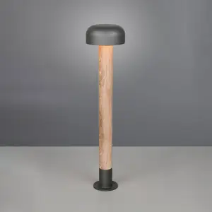 Wegeleuchte FRASER, Holzoptik, Höhe 85 cm, Metall, IP54