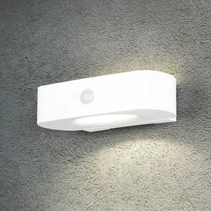 Solar-Wandleuchte Bilbao, weiß, Höhe 6 cm, Sensor, up/down