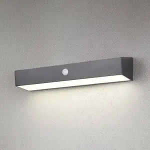 Solar-Wandleuchte Silves, schwarz, Sensor, IP44